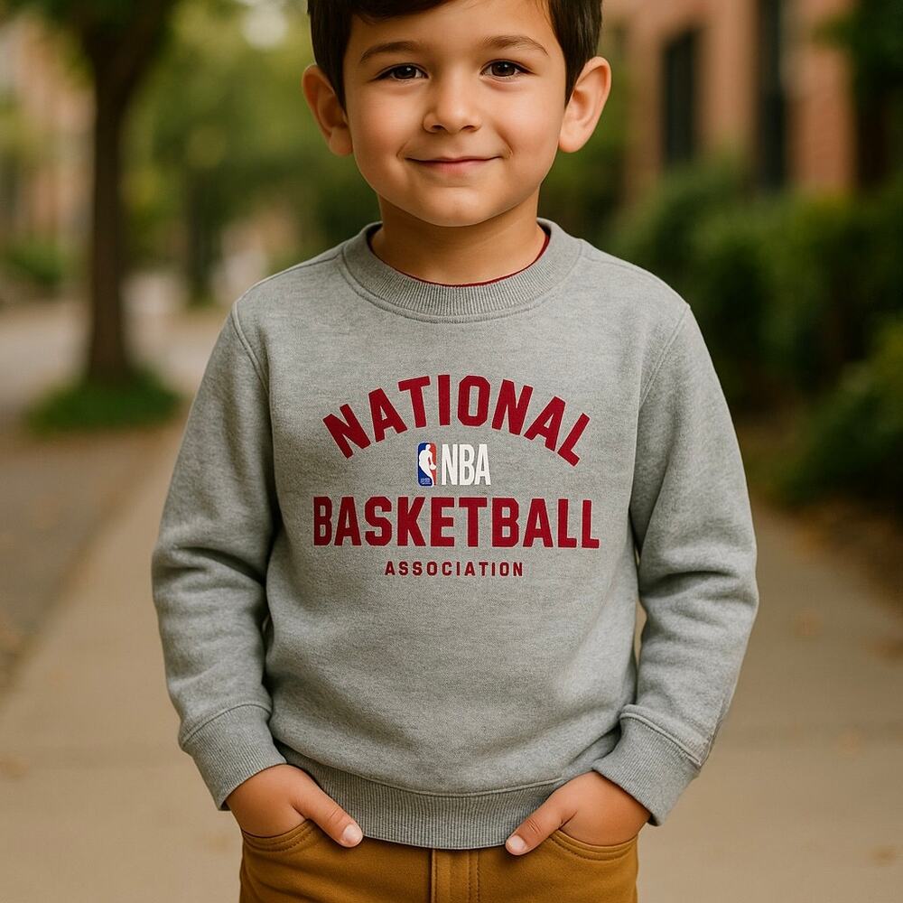 NBA National Basketball Association Boys Gray Red Sweatshirt 10-12‎